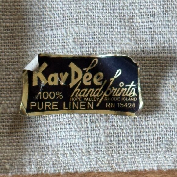 Vintage Kay Dee Pure Linen Tea Towel Peace & Plenty Theme Handprints Design - Picture 5 of 7